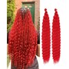 Cypsin Red Curly Crochet Hair 30Inch 2 Packs Deep Wave Crochet Hair with Crochet Hook, Long Ocean Wave Braiding Hair for Women, Synthetic Hair Curly Braiding Hair Extensions