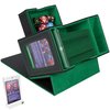 AFIING MTG Deck Box for Commander Display,Card Deck box Fit 100 Double-Sleeved Cards,MTG Card Storage Box with 35pt Magnetic Card Brick and Dice Tray with Dice Tower(Black/Dark Green)