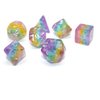 Dice DND Dice Set Glitter Rainbow Dice Fit Dungeons and Dragons D&D RPG Role Playing Game Pathfinder MTG Table Game Transparent Polyhedral Dice Set (Sparkly Rainbow)