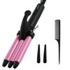 Mini Hair Crimper, janelove 1/2 Inch Beach Waves Curling Iron, Hair Waver for Short & Medium Hair with 3 Ceramic Barrels, Home and Travel Friendly Crimper Hair Tool, Dual Voltage, 392℉ Fast Heating