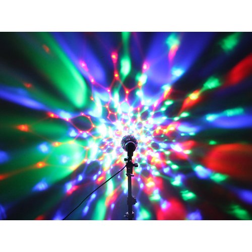 OTTFF 3W E27 Disco Ball Lamp RGB Rotating LED Sound Activated Strobe Lights Party Bulb Stage Light for Family Parties,Birthday,Desk Lamp with Remote Control