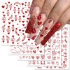 TailaiMei Valentine's Day Metallic Nail Art Stickers, Abstract Minimalist Self-Adhesive Kiss Love Hug Glittering Design for Women Manicure DIY or Nail Salon(934pcs, 12 Sheets)