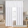 H.VERSAILTEX 4 Panels Blackout Curtain Valances for Kitchen Windows/Bathroom/Living Room/Bedroom Privacy Decorative Rod Pocket Short Window Valance Curtains, 52" W x 18" L, Pure White