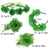 Koolgil Women's St. Patrick's Holiday Flower Wreath Green Headband Simulation Flower Green Hair Comb Hair Accessories (Flower Wreath)