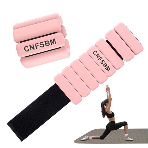 CNFSBM Wearable wrist weights and ankle weights ，A pair of 2-pound， Soft touch adjustable Counterweight， ankle weights for women and man，gym Aerobic exercise, rehabilitation training,swimming ，run
