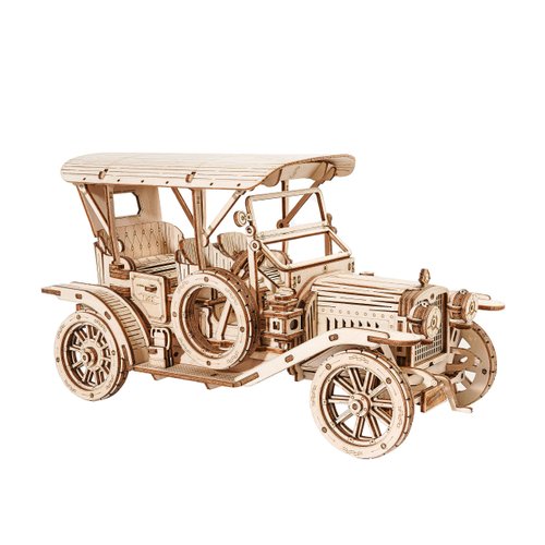 ROBOTIME MC801 Vintage Car 3D Puzzle, 3D Wooden Puzzle Retro Car Model Kits to Build for Adults, Gift for Antique Car Lovers Aesthetic Home Decor
