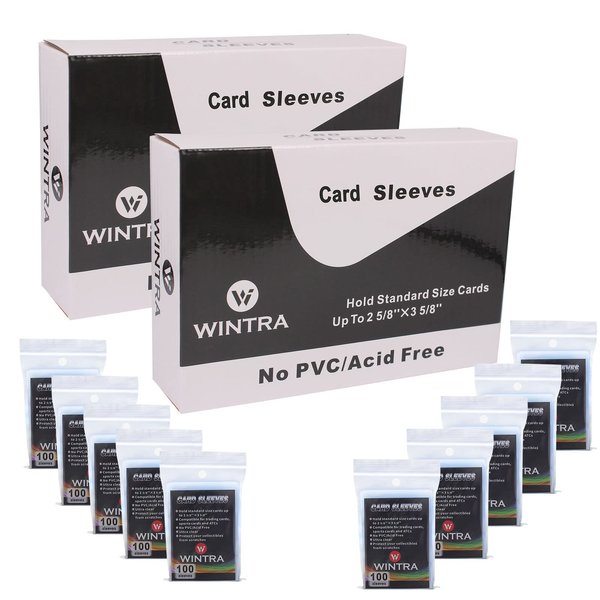 WINTRA 1000 Pack Transparent Penny Card Sleeves, 2-5/8 x 3-5/8'' Soft Protective Sleeves, Ultra Clear Baseball Card Sleeves, Soft Card Protectors for Trading Cards and Sports Cards