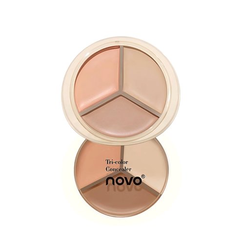 Novo 3-Color Concealer Palette | Dark Circle, Acne Scar, and Blemish Coverage | Highlight and Contour | Smooth, Buildable Formula for All Skin Types