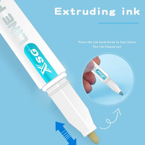 XSG Shimmer Markers Outline Pens- 12 Colors Self Outline Metallic Markers,Outline Markers Double Line Pen for Art, Drawing, Greeting Cards, Gifts for 4-12 Year Old Girl