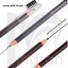 6pcs 2mm Ultra-Thin Eyebrow Pencil with Brush Waterproof Long-Lasting Slim Eyebrow Pencil Peel off Microblading Mapping Pencils (#02 Light Brown)