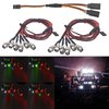 2Pack HIRCQOO 6LED RC Car LED Light Headlights Taillight Lighting Compatible with Traxxas HSP Tamiya Redcat RC4WD Axial SCX10 Kyosho Arrma 1/8 1/10 1/12 RC Car (2Red & 2White & 2Colorful -Flash Light)