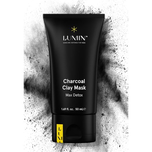 Lumin - Charcoal Clay Mask Max Detox for Men - Prevent Blackheads, Shrink Pore Appearance, Made with Kaolin and Bentonite Clay, Gentler Than Pore Strips, Suitable for All Skin Types, 50ml