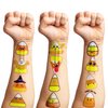 100 PCS Halloween Corn Temporary Tattoos Themed Birthday Party Decorations Favors Supplies Decor Cute Pumkin Candyland Fall Tattoo Stickers Gifts For Game Boys Girls Classroom School Prizes Reward