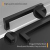 Amerdeco 10 Pack Kitchen Cabinet Handles 7 Inch(178mm) Hole Centers, Matte Black Stainless Steel Handles for Kitchen Cabinet Hardware, Cabinet Pulls for Bathroom Cupboard Dresser Drawer Handles