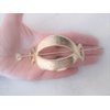 Gold metal art deco heart hair slide stick clip barrette