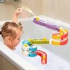 Aprilwolf Duck Slide Bath Toys for Kids Ages 4-8, Wall Track Building Set 3+ Year Old, Fun DIY Kit Bathtub Time Birthday Gift for Toddler Boys & Girls (34 PCS)