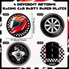 Justforjoyful 48Pcs Race Car Party Plates Racing Car Party Supplies Black Checkered Flag Dessert Plates 7in Racing Party Dinnerware Tableware Set for Kid Boy Birthday Baby Shower Home Party Decoration
