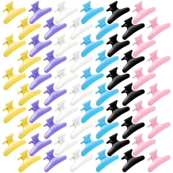 Yarlung Set of 60 Butterfly Hair Clamps, Hair Claw Clips Salon Pro Section Clip Styling Hair Barrettes for Sectioning, Cutting and Coloring, 6 Colors
