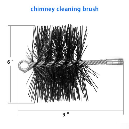 Stanbroil 6 Inch Round Chimney Cleaning Brush with 1/4" NPT Fitting for Insulated Chimneys, Stainless Steel or Metal Stove Pipes- Works with Most Chimney Rod Sets