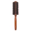 Boar Bristle Round Brush，Natural Bristle Hair Brush Wooden Handle Styling Brush Prevents Tangles and Anti-Static for Hair Blowing, Styling, Curling, Detangling and Straightening(size:22.3x4.7cm)
