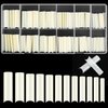 KOXXIAMOQ 240 Pcs Square Nail Tips, natural Extra Long No C Curve Nail Tips, XXL Tapered Square Half Cover Nail Tips, on Nail Tips Traceless for Acrylic Nails Salon (natural)