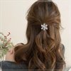 6 Pcs Snowflake Hair Clip Sparkly Rhinestone Hair Barrettes Christmas Accessories for Women, Silver Pearl Snowflake Hairpins Xmas Party Gift Set (Small Pearl Snowflake)