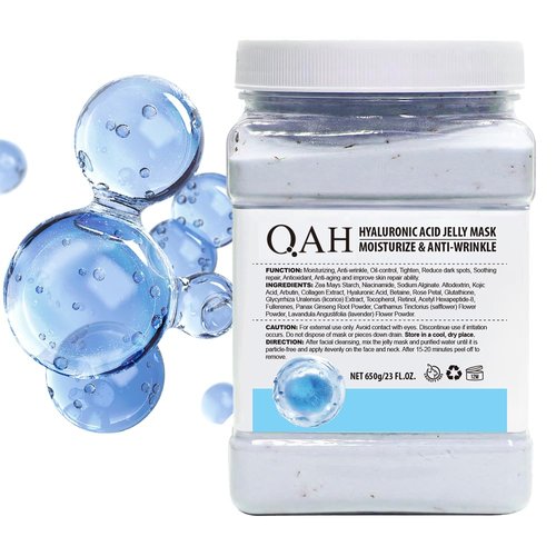 QAH Jelly Masks for Facials Professional, Hydrojelly Jelly Face Mask for Skincare peel off, Natural Jelly Gel Face Mask Powder Skin care, Hydrating Rubber Mask Face Care of Spa (Hyaluronic Acid)