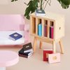 13 Pieces 1:12 Scale Miniatures Dollhouse Books with Mini Dollhouse Miniature Dollhouse Accessories Wooden Rack Bookshelf Mini Books Miniatures Furniture Decoration for Dollhouse Pretend Play Gift