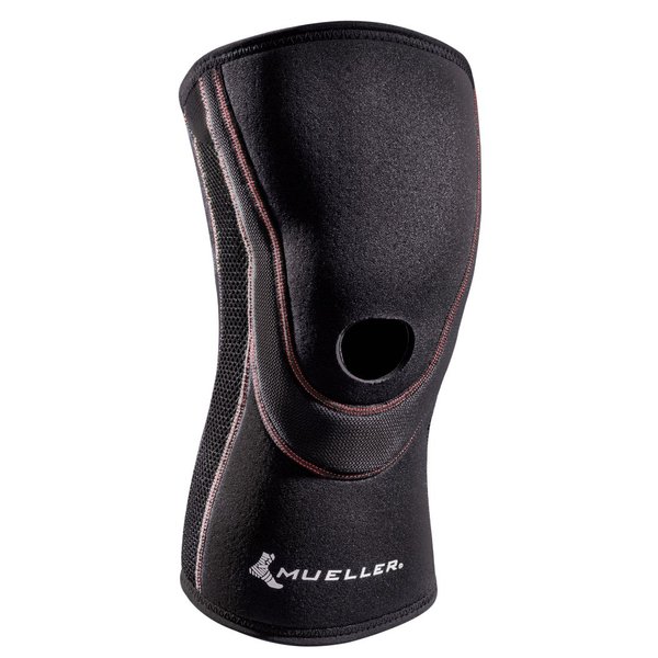 MUELLER Sports Medicine Breathable Open Patella Knee Sleeve, Small, Black, 6.56 Oz