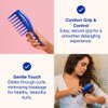 KAZMALEJE Wide Tooth Hair Comb for Detangling Curly, Coily, Kinky Hair | Reduces & Frizz | Works Dry or Wet | Kid-Friendly | Blue