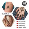 Temporary Tattoos Kit, 4Pcs Semi Permanent Tattoo Paste Cones, India Body DIY Art Painting for Women Men Kids, Summer Trend Freehand Plaste with 3 Colors,20Pcs Adhesive Stencil,1Pc Bottle,4Pcs Nozzles