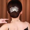 2 PACK Rhinestone Pearl Hair Accessories - Lazy Curler, Crystal Twist Bun Maker, French Hairstyle for Women and Girls