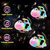 Hopearl LED Musical Stuffed Cow Handbag Lighting Up Singing Plush Toy Tote Bag Playset Mommy Cow with 3 Baby Dairy Cows in her Tummy Lullaby Animated Soothe Gifts for Kids, 11''