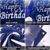 Blue Birthday Decorations for Men Women, Happy Birthday Decorations for Men Women Boys Disco Party Decoration Backdrop & Tablecloth Silver Disco Arch Kit Star Balloon Party Supplies Table Cover