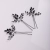 Jumwrit Wedding Hair Pins Black Rhinestone Hair Pins for Wedding Handmade Beaded Hair Pieces Bridal Hair Accessories for Brides and Bridesmaid（3pcs）