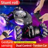 TWZGD Gesture Sensing Deformation Remote Control car Stunt Twist car Manual Control Off-Road Vehicle Four-Wheel Drive Climbing boy Children's Toy (Grey)