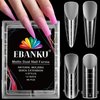 EBANKU 96PCS Clear Matte Dual Nail Forms Kit Full Cover Nail Mold Tips Acrylic Nail Extension Tools 4 Styles 12 Sizes Scale for Poly Gel Nail Art Salon Nails Design
