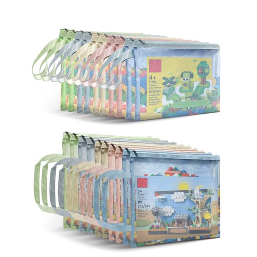 20 Pack A4+A5-1Layers Toy Storage Pouch Bags, Colored Mesh Zipper Double-Layer Nylon Puzzle Building Block Sets Toy Storage & Organization with Handle for School Office Home GamesRespirator Nebulizer