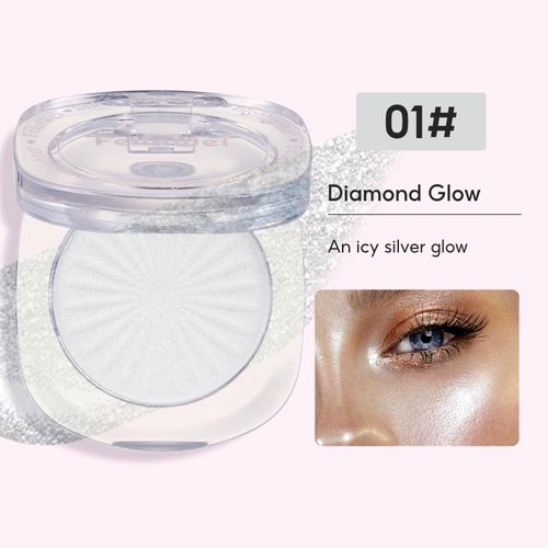FelinWel Highlighter Makeup Palette Face Highlighting Palette for Cheek Body Collarbone, Long-Lasting Shimmery Contour Powder-01 Diamond Glow (0.18 Oz)