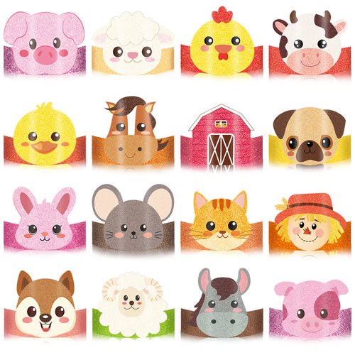 Yinder Animal Headbands, 48 Pcs Farm Animal Headbands for Kids Birthday Party Hats Jungle Safari Zoo Animal Decorations, Assorted Animals, One Size Suits Most People, Ideal Gifts, Wide Application