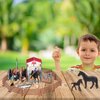 Gemini&Genius Horses Toy for Kids, Farm Horse Animal Playset, Stallion with Horse Cub Family Action Figures Party Favors Supplies, Party Cupcake Toppers, Birthday Gifts for Kids