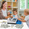 Bstoyder Pretend Play Calculator Cash Register Toy Gift for Kids Age 3, 4, 5, 6, 7, 8+ Year Old, 73 Pcs Grocery Store Playset with Microphone, Credit Card, Play Cash Register for Toddlers Kids 4-8