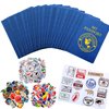 Sureio 348 Pcs Passport Book Set 24 Blank Passport Books with 324 Assorted Travel Stickers for Scrapbooks Party Favors Wall Decals Arts Crafts Supplies Game Prizes Collections