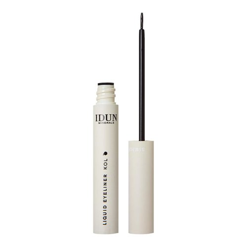 Idun Minerals - Liquid Eyeliner Kol - Imparts A Rich Satin Black Colour Payoff - Vegan, Water-Resistant Formula Infused With Highly Purified Mineral Pigments - Quick-Dry Texture - 0.19 Oz
