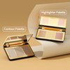FV Highlighter Palette, Highly Pigmented & Metallic Finish Highlighter Pressed Powder, Multi-Use Highlighter Makeup for Body & Eyeshadow, Cruelty-Free
