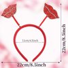 XIELIME 1PCS Valentine's Day Headband Glitter Red Lips Shaped Hair Band Love Hair Hoop Red Head Bopper Red Lips Hair Accessories for Women Girls Valentines New Year Party Wedding Birthday Gift