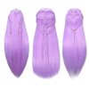 SILKY 26"-28" Long Hair Mannequin Head with 60% Real Hair, Hairdresser Practice Training Head Cosmetology Manikin Doll Head with 9 Tools and Clamp - Purple, No Makeup