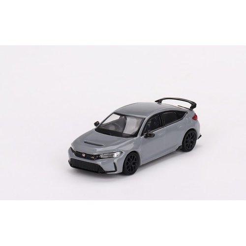 True Scale Miniatures Model Car Compatible with Honda Civic Type R 2023 Sonic Gray Pearl 1/64 Diecast Model Car Mini GT MGT00659