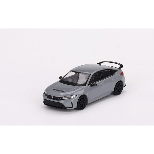 True Scale Miniatures Model Car Compatible with Honda Civic Type R 2023 Sonic Gray Pearl 1/64 Diecast Model Car Mini GT MGT00659