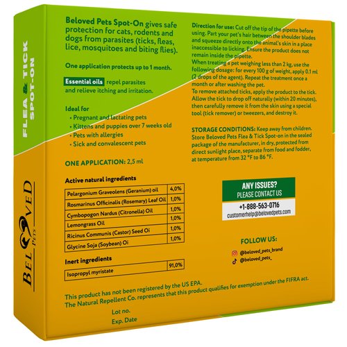 Flea and Tick Prevention for Small Dogs & Cats, Rabbits - Natural Flea Treatment & Pest Control - Topical Flea & Mosquito Repellent for Puppy and Kitten - All Pets